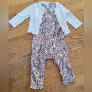 Little Planet Carter's Floral Romper with White Cardigan, 12 months